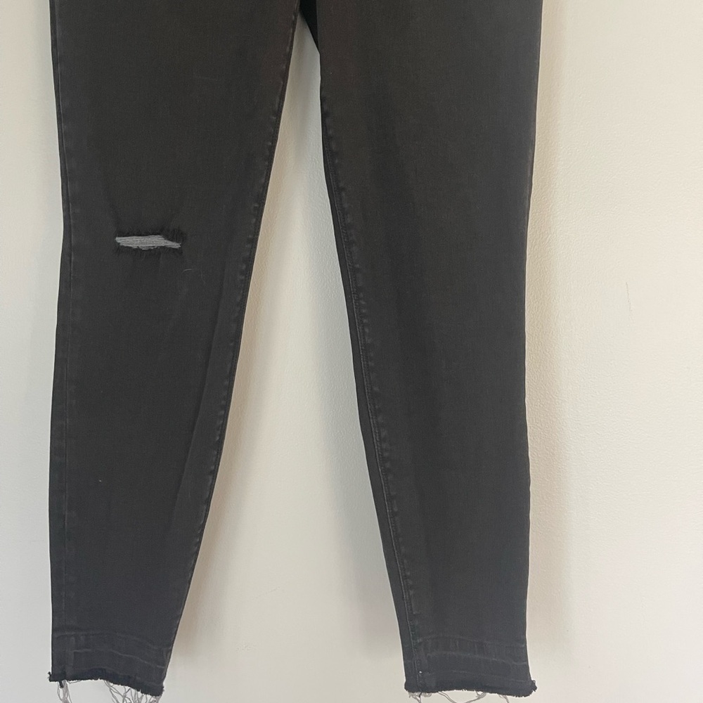 SPANX Vintage Black Distressed Ankle Skinny Pullon Leggings Elastic Waist - Picture 5 of 15